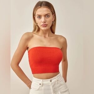 Reformation ELISA COTTON KNIT TUBE TOP